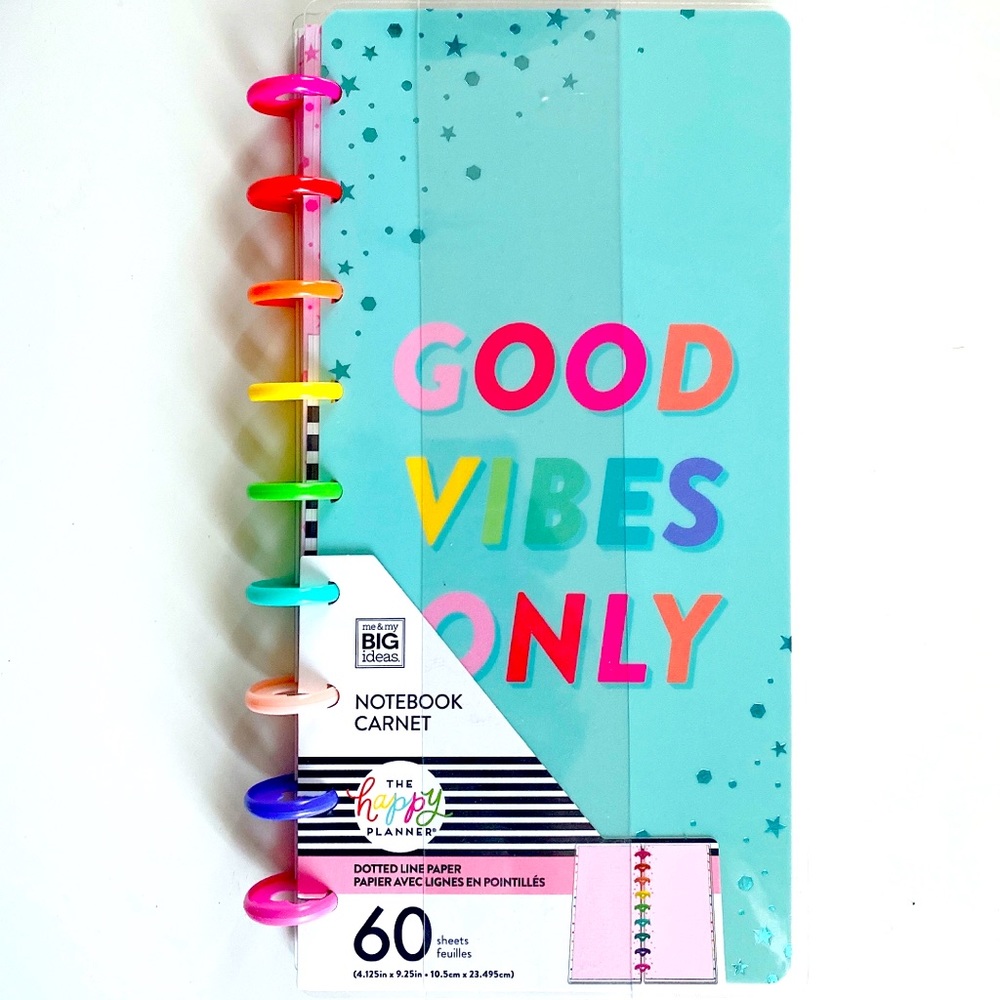 Happy planner half sheet notebook Good vibes only
